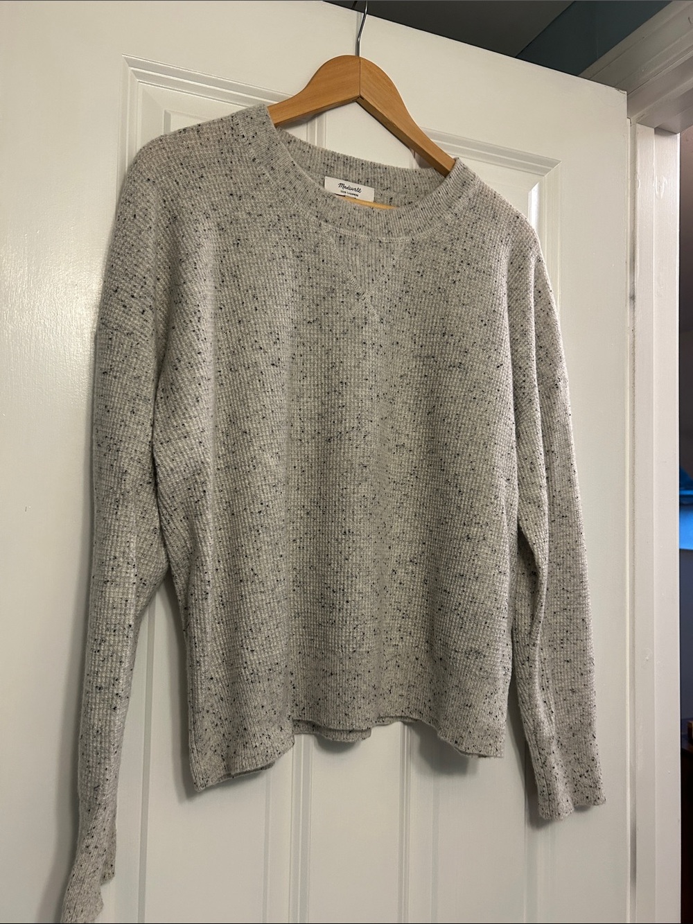 Madewell Speckled Cashmere Crewneck Sweater - Light Gray